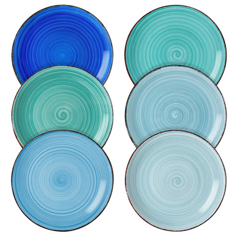 Vancasso Bonita Blue salad plate 7.5-inch with blue glaze for elegant everyday meals.