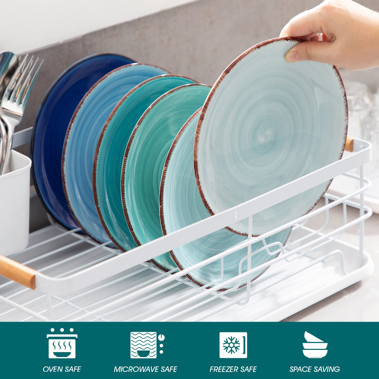 Bonita Blue plate stack is lightweight yet durable for daily use.
