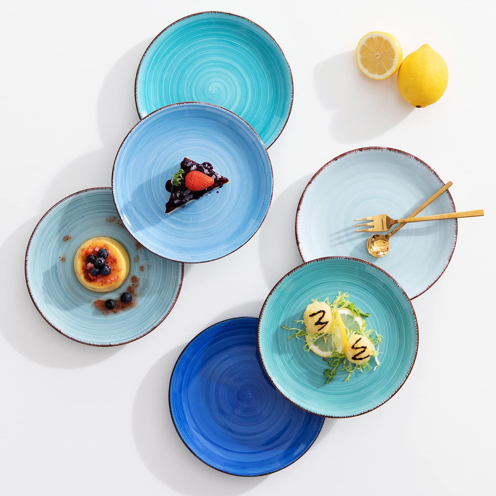 Vancasso Bonita Blue plate set complements modern and rustic table styles.