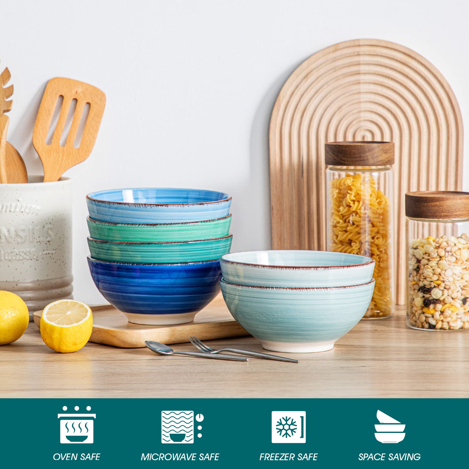 Bonita bowls shown as dishwasher-safe for easy cleanup after meals