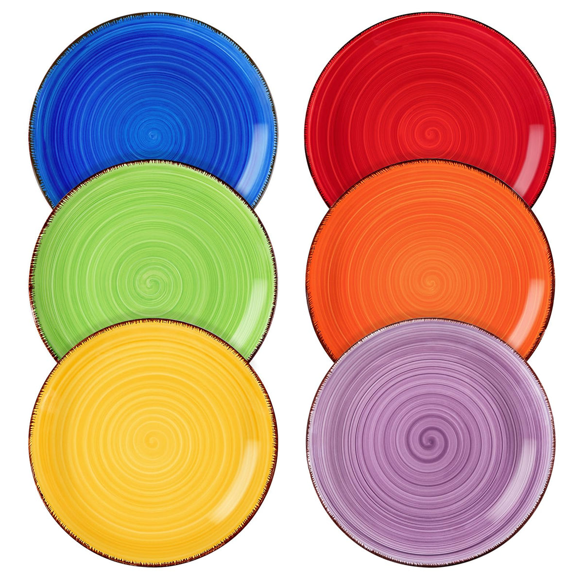 Vancasso Bonita Muticolor salad plates top view with vibrant glaze.