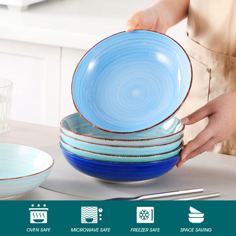 Vancasso Bonita bowls in blue for microwave safe everyday meals