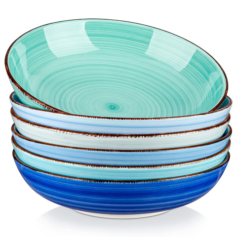 Vancasso Bonita bowls front view in blue glaze for stylish casual dining