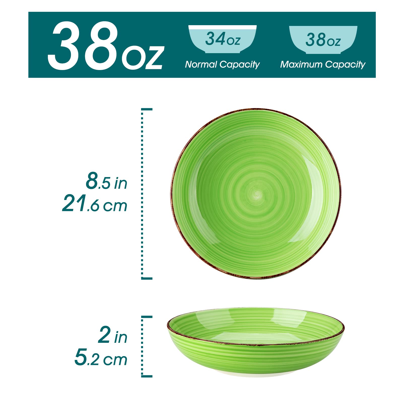 Vancasso Bonita bowls stacked, showcasing space-saving design for tidy cabinets.