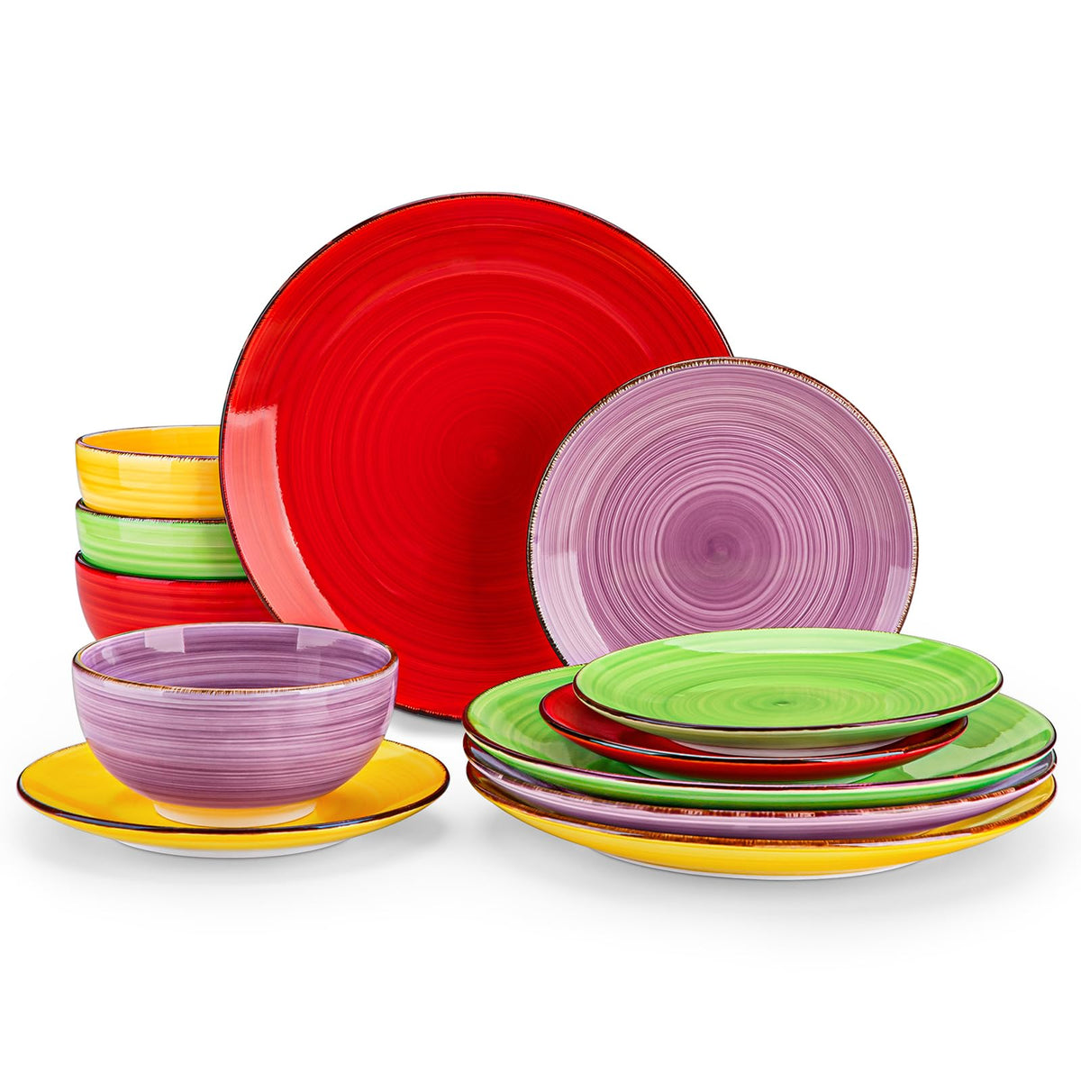 Vancasso Bonita spiral-pattern dinner plate adds elegant color to every meal.