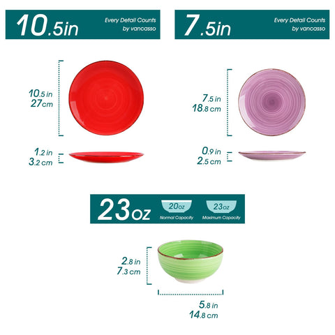 Vancasso Bonita spiral-pattern salad plate for vibrant table presentation.