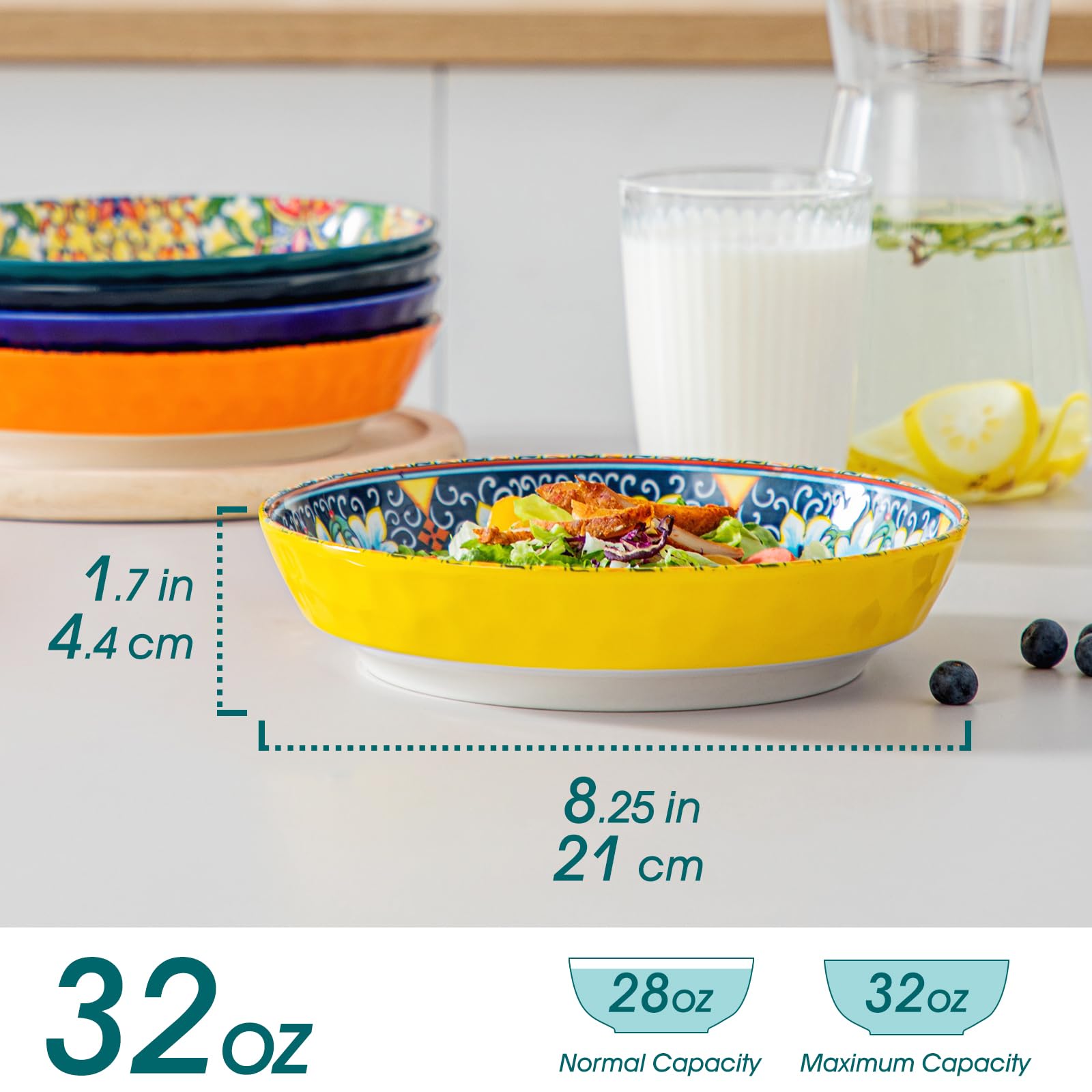 Vancasso bowls featuring colorful Boho designs for salads and soups