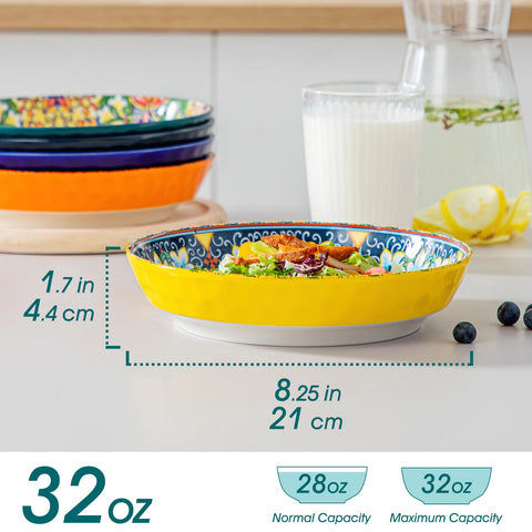 Vancasso bowls featuring colorful Boho designs for salads and soups
