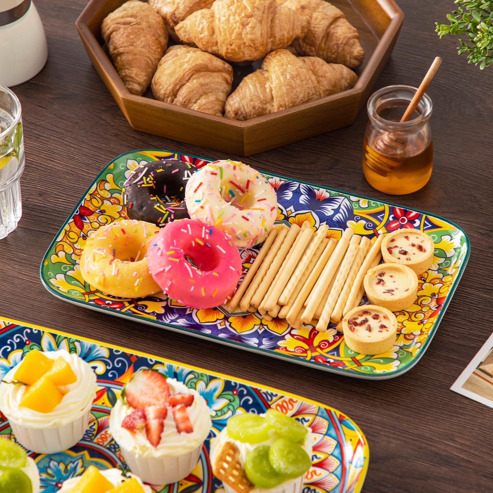 Vancasso colorful ceramic serve dishes for entertaining guests