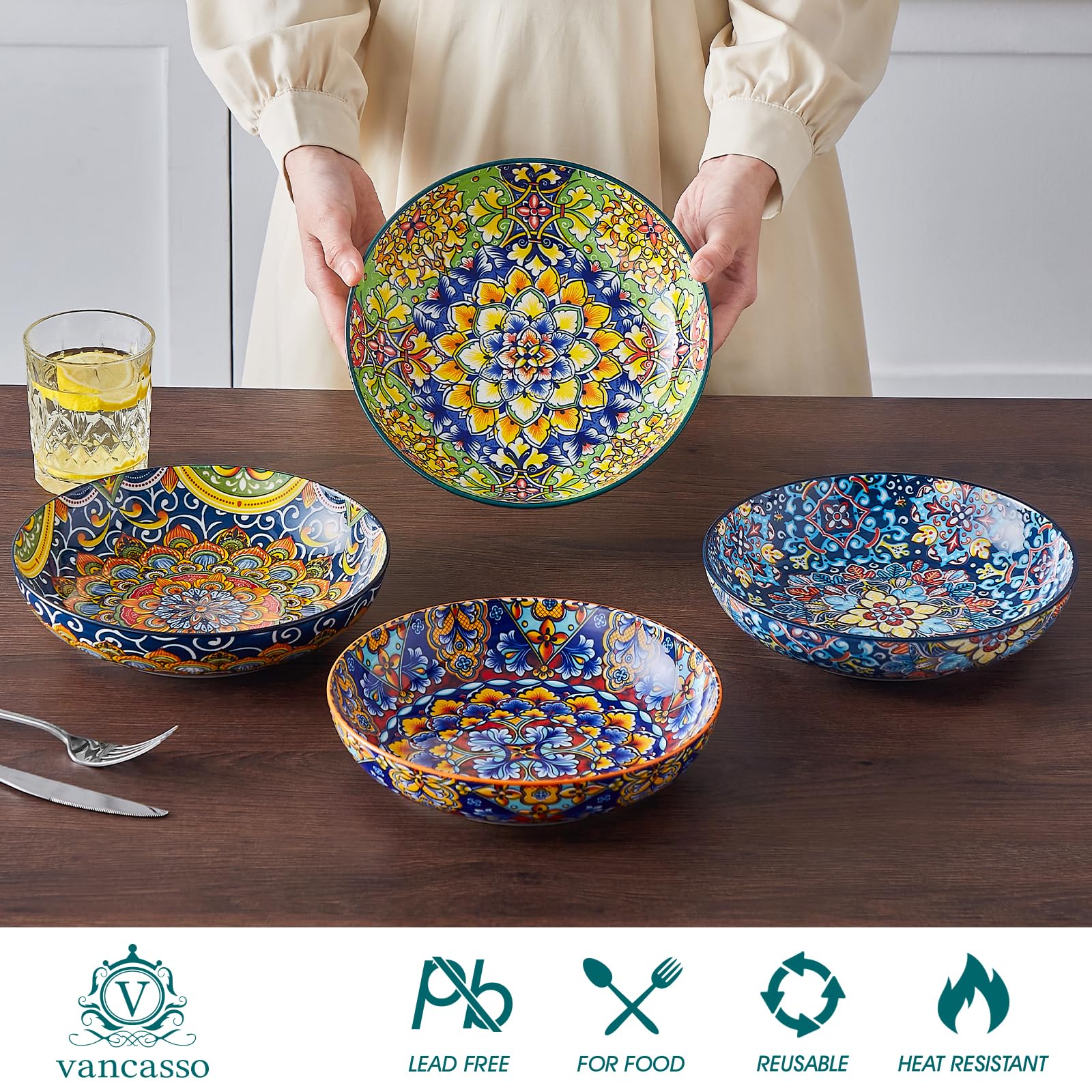 Vancasso colorful serving bowls enhance any kitchen décor