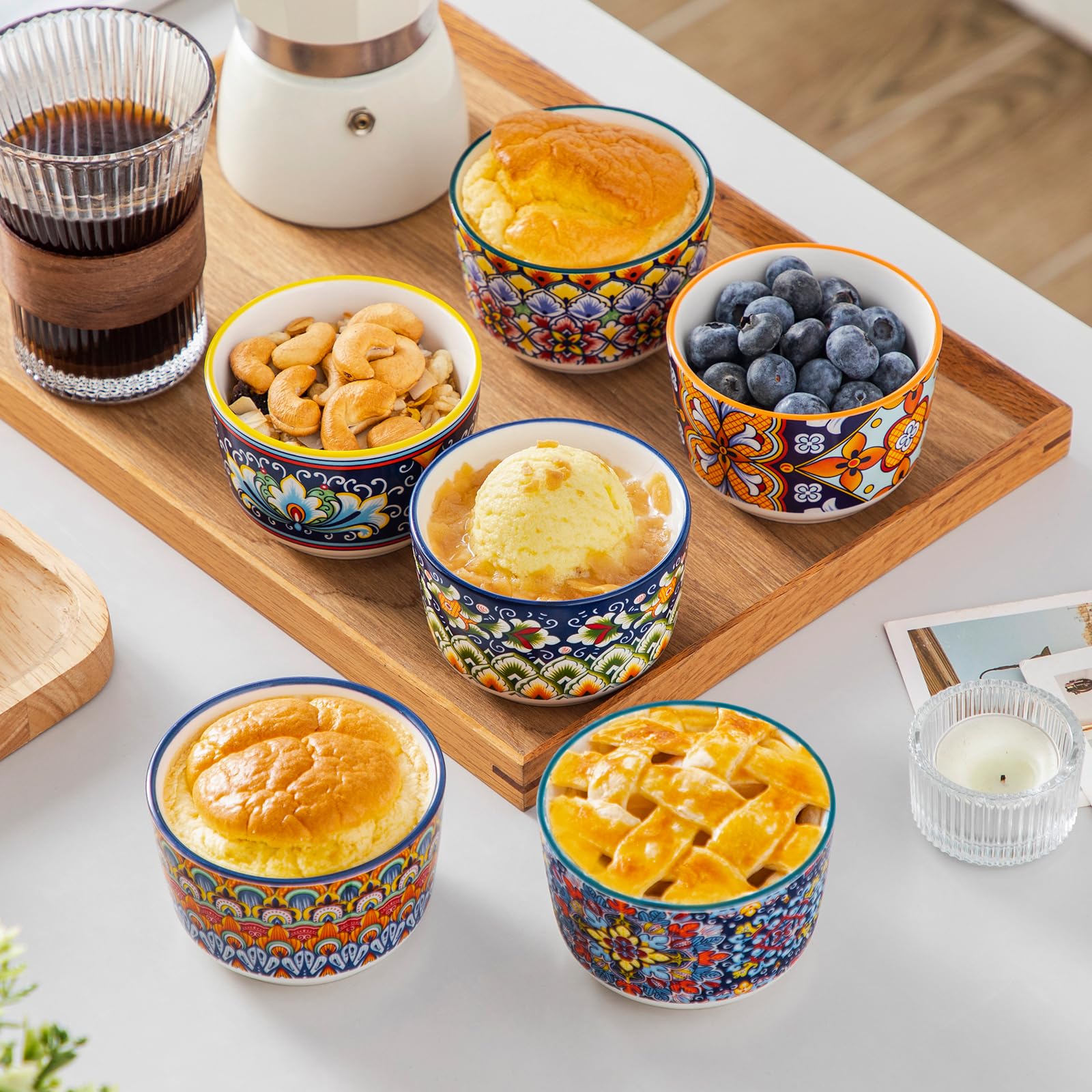 Vancasso dessert ramekin in porcelain, 6oz capacity for small portions.