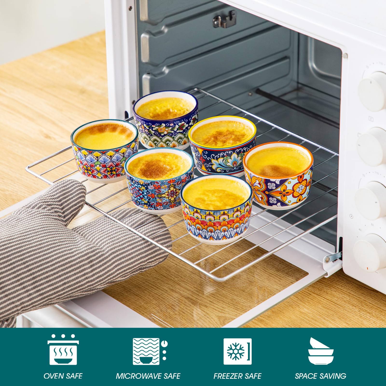 Vancasso dipping sauce ramekins keep sauces neat and portable.