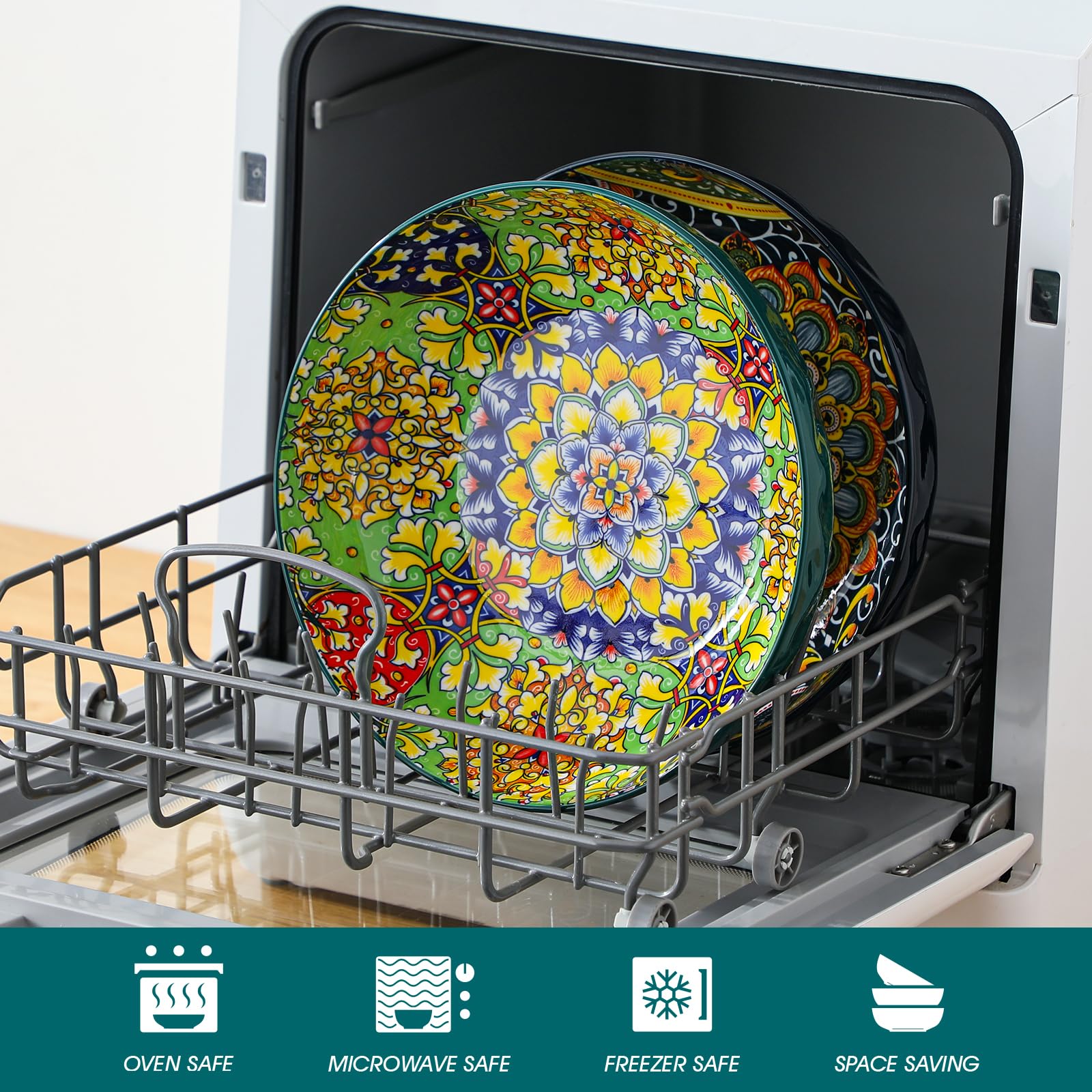 Vancasso bowls, dishwasher and microwave safe for convenient reheating and cleaning.