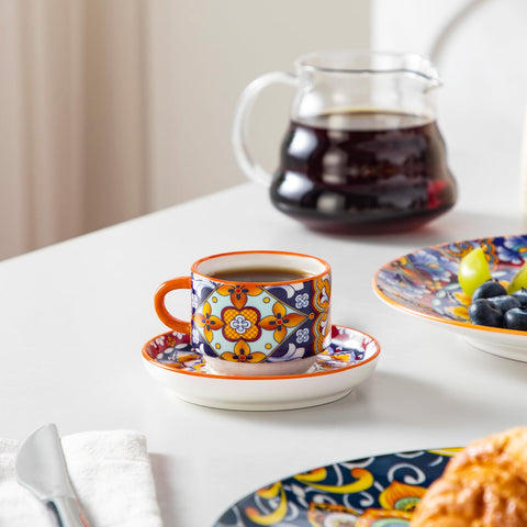 Vancasso dishwasher-safe ceramic glaze simplifies cleanup after coffee