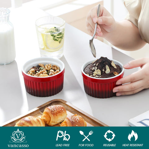 Vancasso dishwasher-safe ramekins simplify post-meal cleanup.