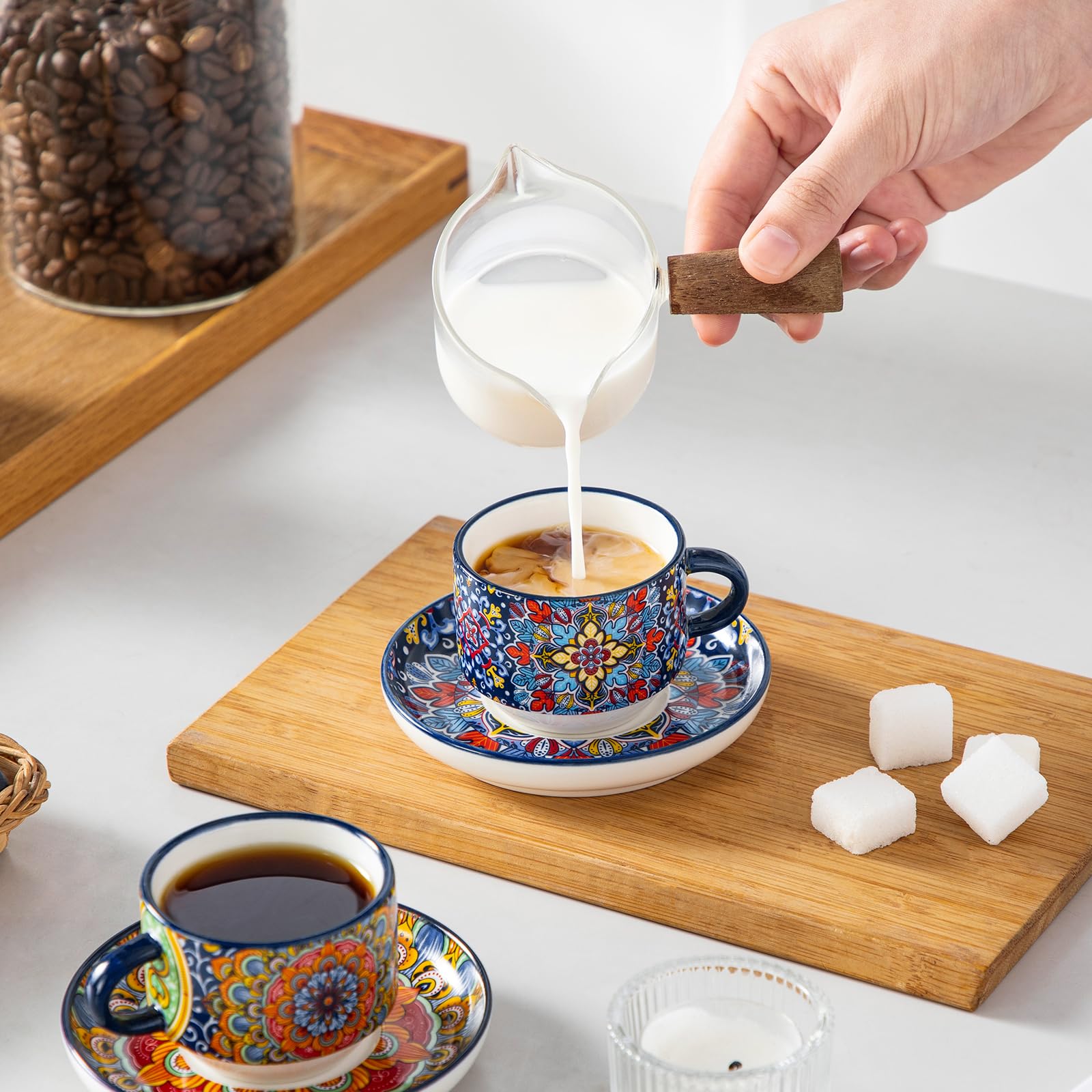 Vancasso ergonomic cup handle offers comfortable grip during sipping