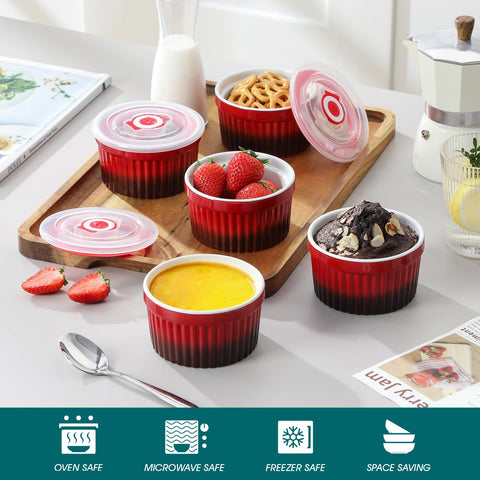 Vancasso freezer-safe ramekins keep portions ready for freezing.
