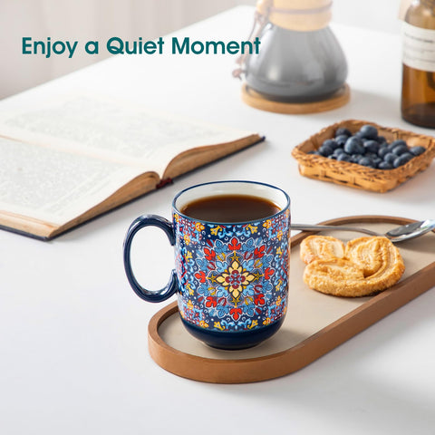 Vancasso hand-painted mug pattern 01 showcases colorful boho motif