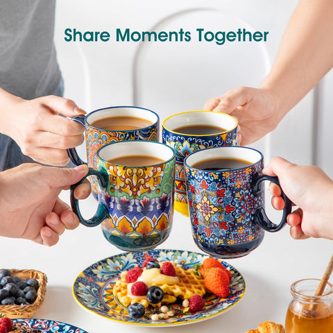 Vancasso hand-painted mug pattern 02 showcases colorful boho motif