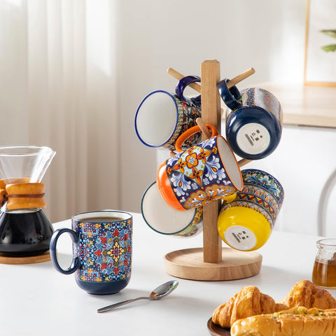 Vancasso hand-painted mug pattern 03 showcases colorful boho motif