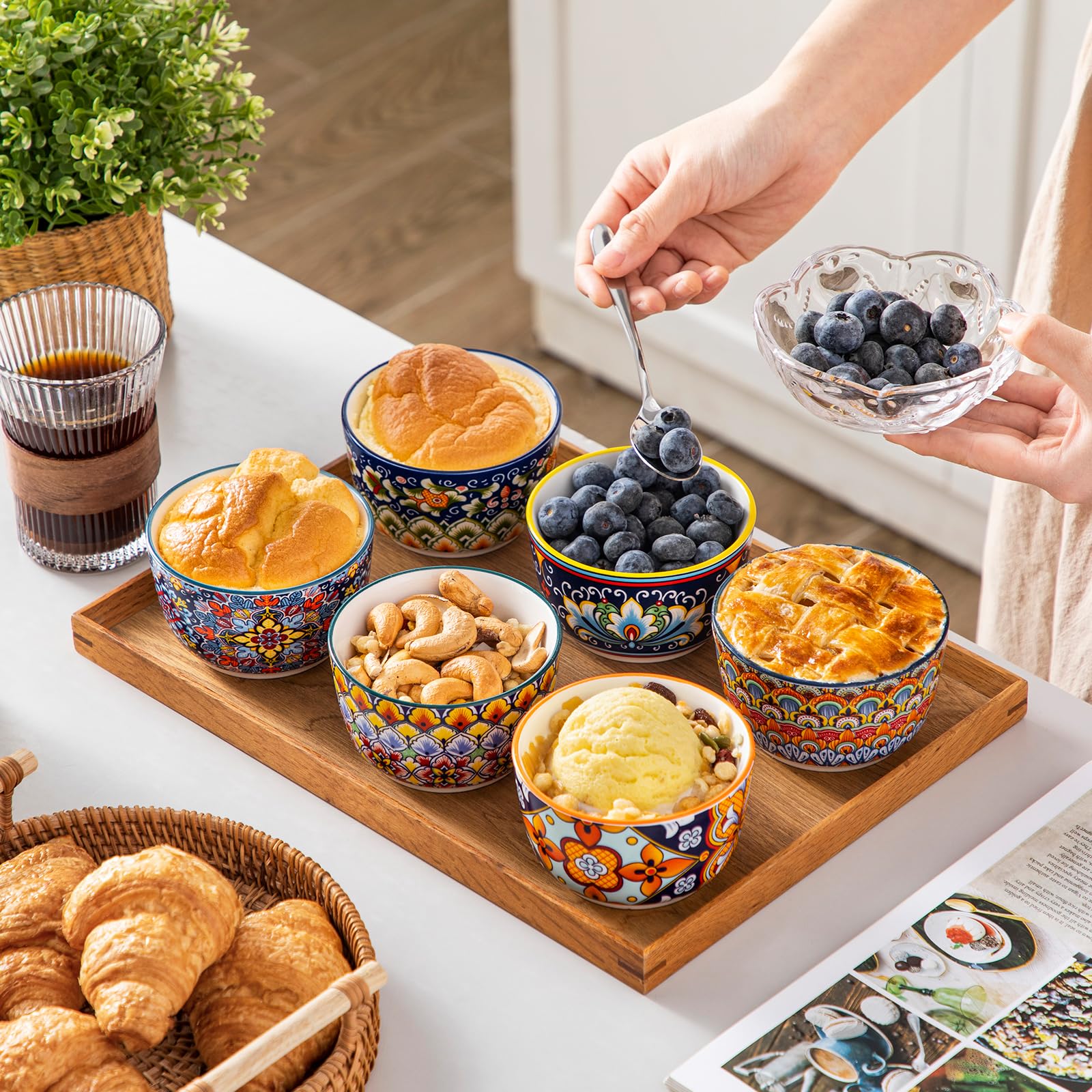 Vancasso ice cream and snack ramekins showcase desserts attractively.