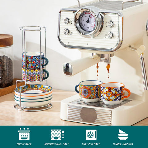 Vancasso metal stand stack keeps cups organized and stylish on the counter