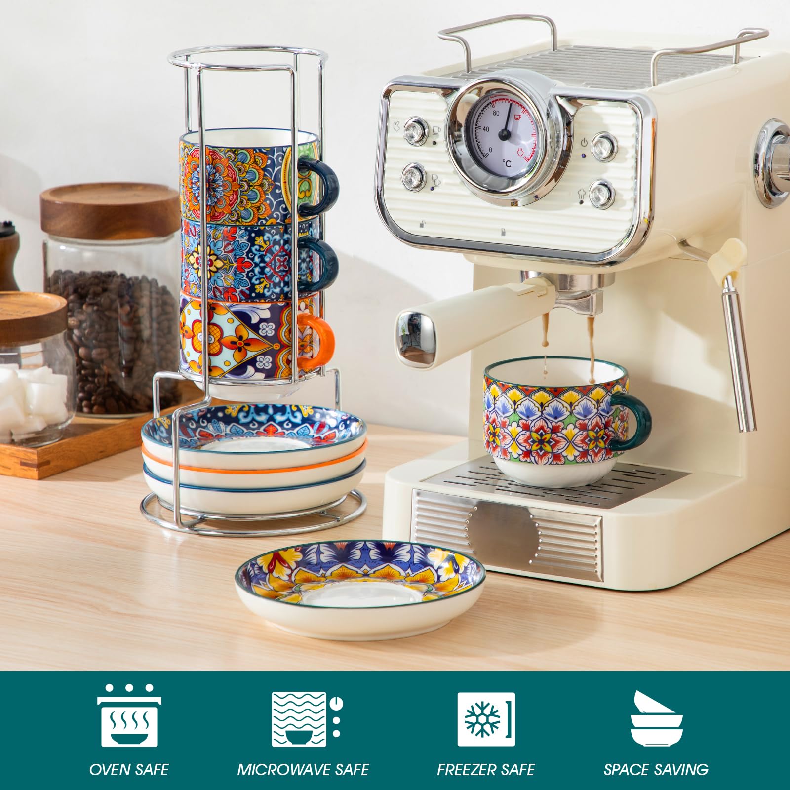 Vancasso microwave-safe ceramic cups suitable for coffee and tea