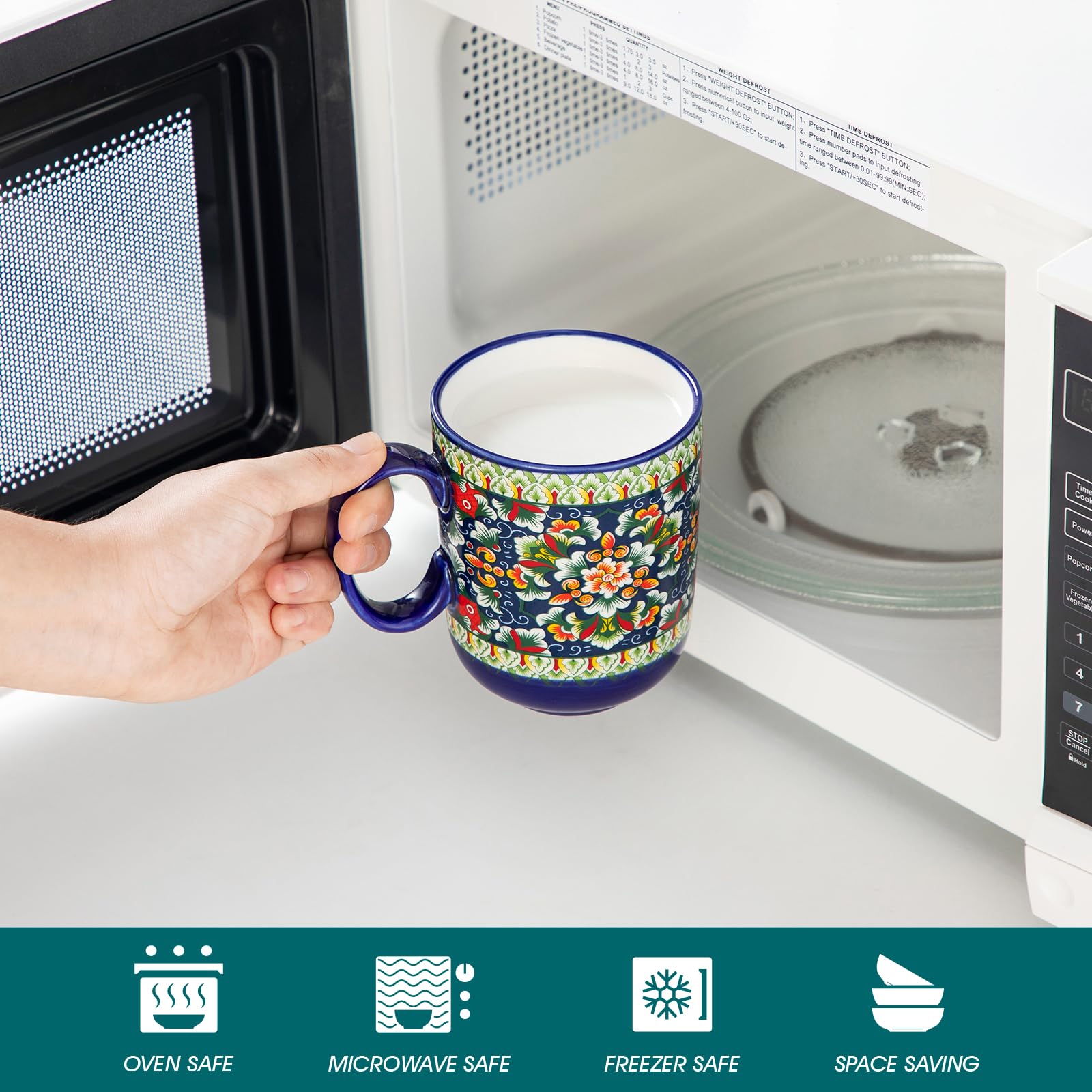 Vancasso microwave-safe ceramic mug with glossy glaze for easy cleanup