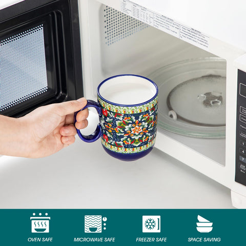 Vancasso microwave-safe ceramic mug with glossy glaze for easy cleanup