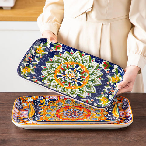 Vancasso microwave and dishwasher safe platters for easy cleanup