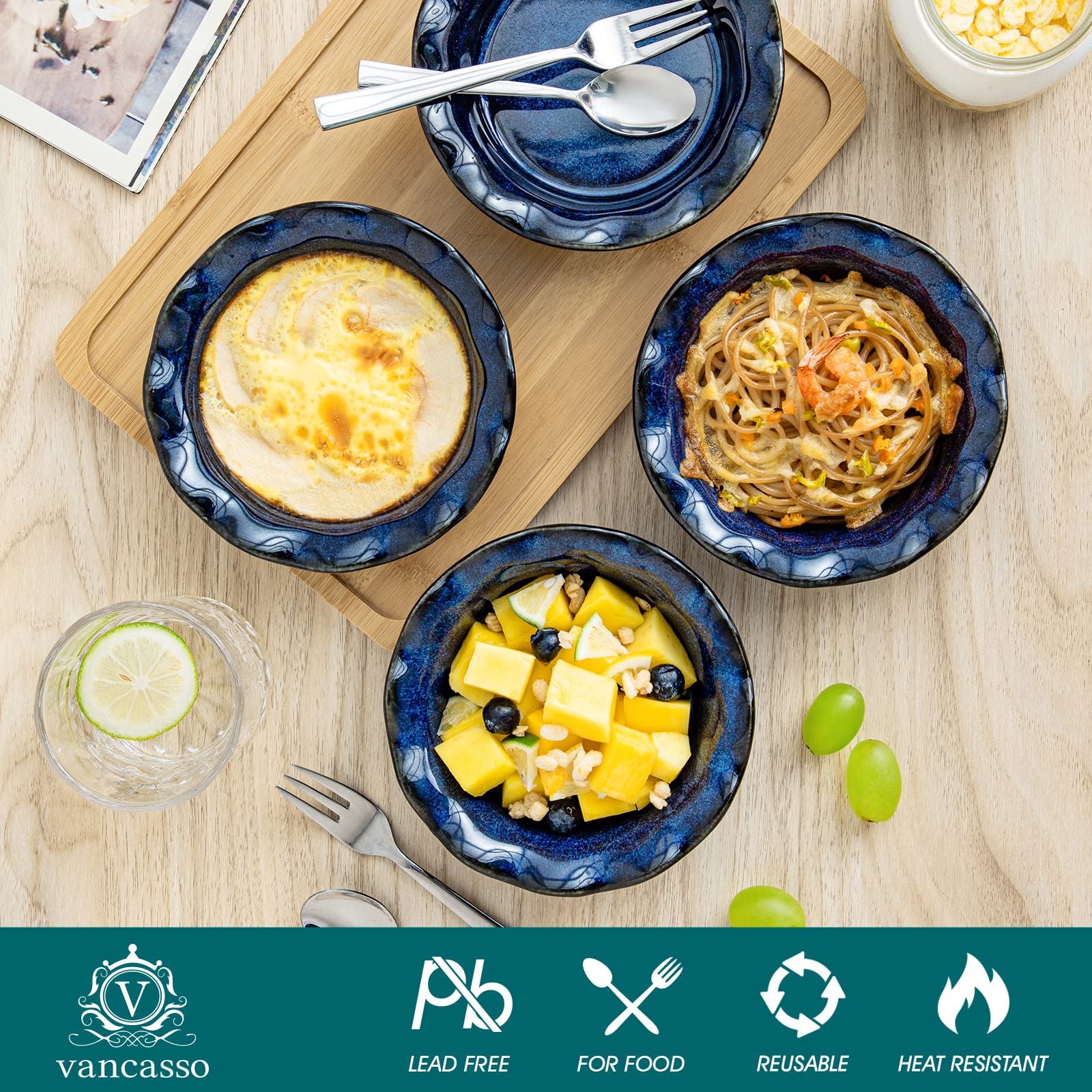 Vancasso mini pie pans are dishwasher safe for easy cleanup