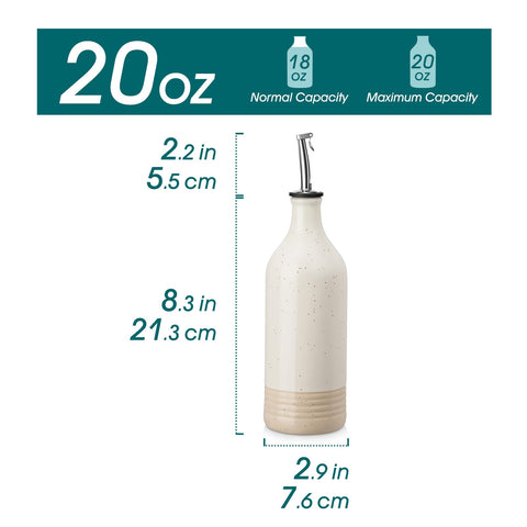 Vancasso oil dispenser with airtight seal preserves flavor and aroma during storage.