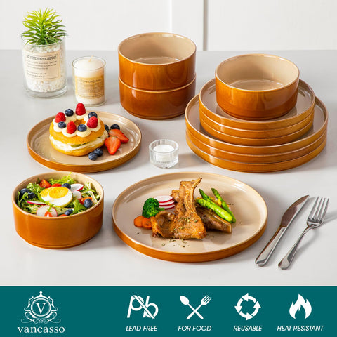 Vancasso Onion 24-ounce bowls ideal for soups and sides.