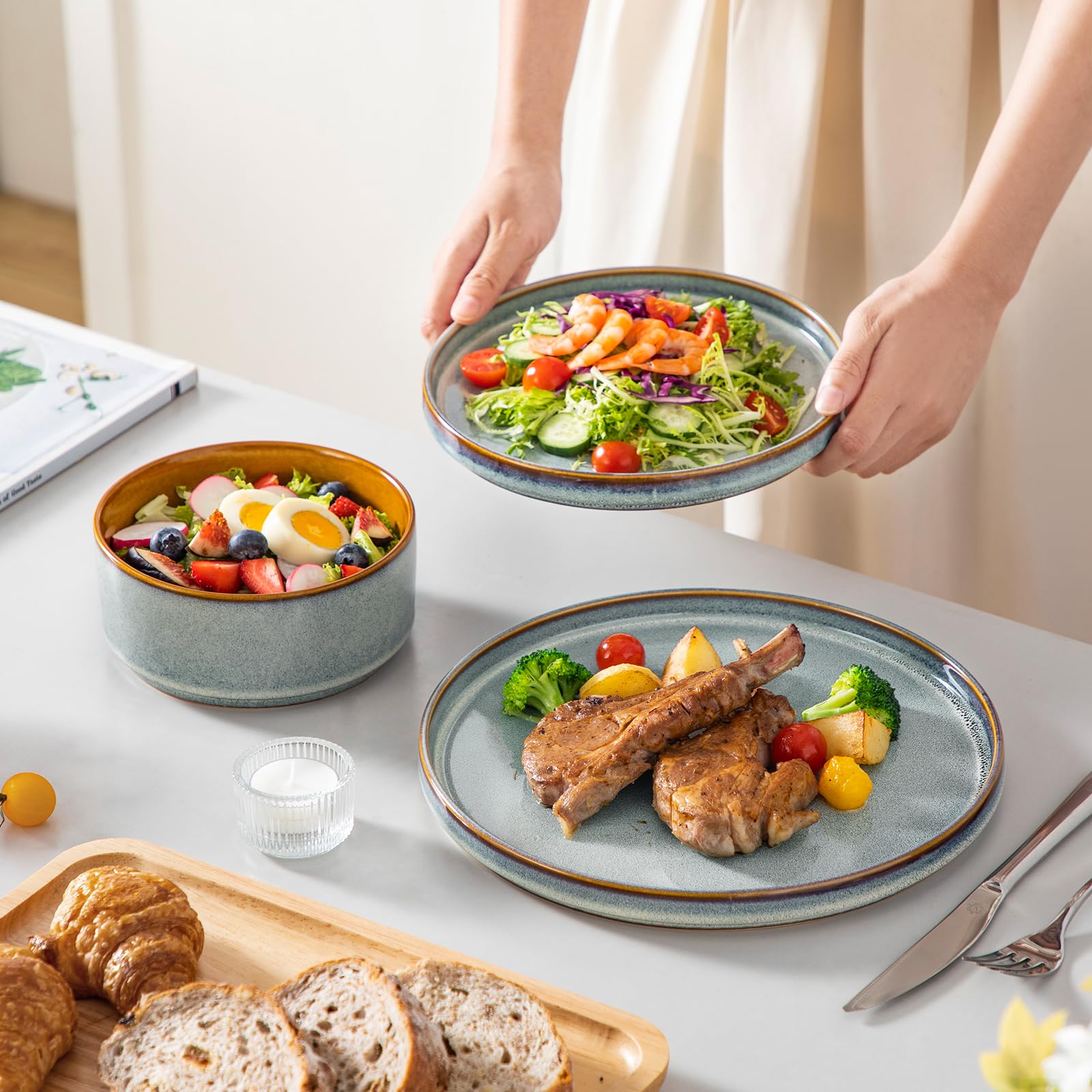 Vancasso ONION microwave-safe dinnerware for quick reheating.