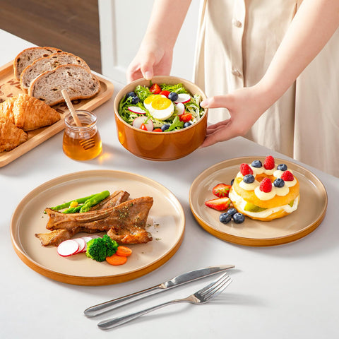 Vancasso Onion microwave safe dishware for reheating convenience.