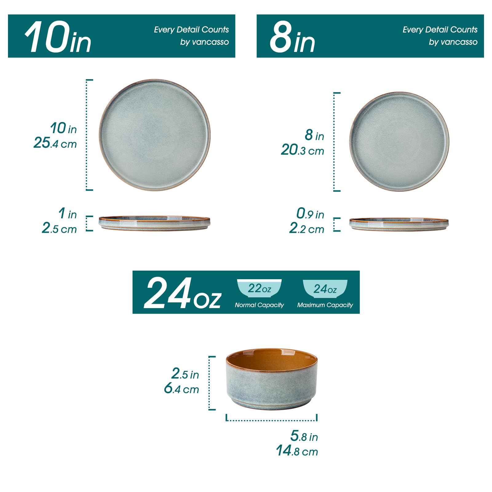 Vancasso ONION 8-inch salad plate with artisanal finish for everyday meals.