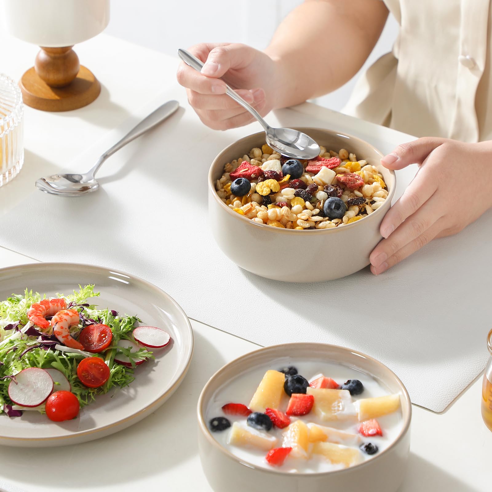 Microwave-safe Playa dinnerware for reheating leftovers easily.