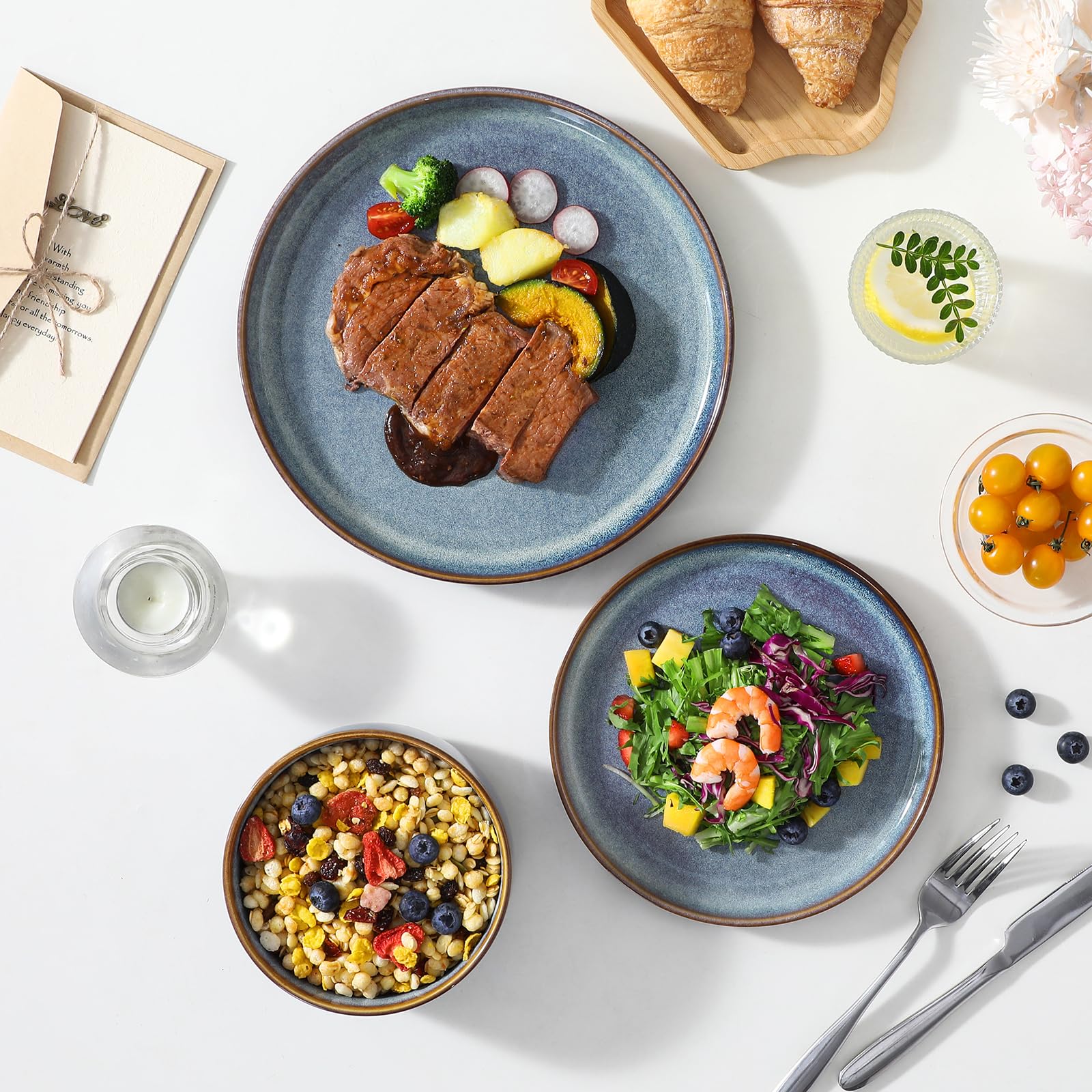 Vancasso Playa set is microwave and dishwasher safe for easy cleanup.