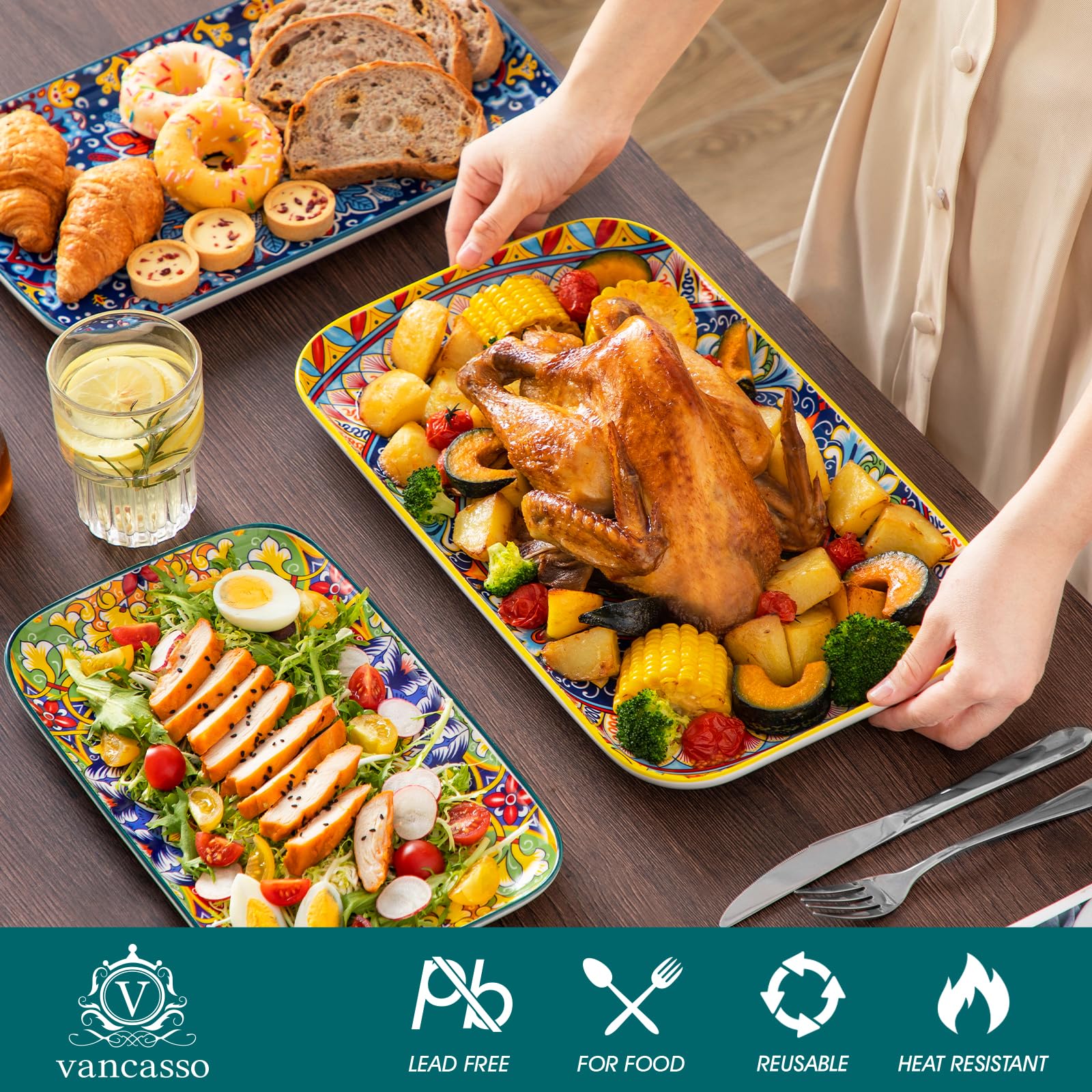 Vancasso 12-inch rectangular platter perfect for desserts and bites