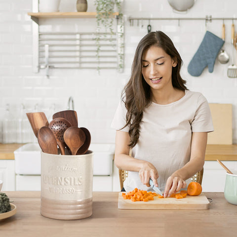 Vancasso Sabine kitchen-counter storage blends function with farmhouse style