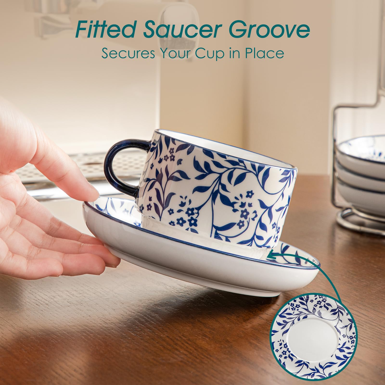 Vancasso Selene 8oz latte cups ideal for cozy mornings.
