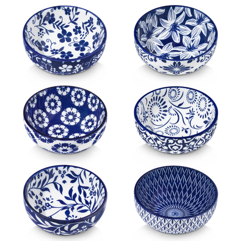 Vancasso Selene mini bowls with blue floral pattern for sauces