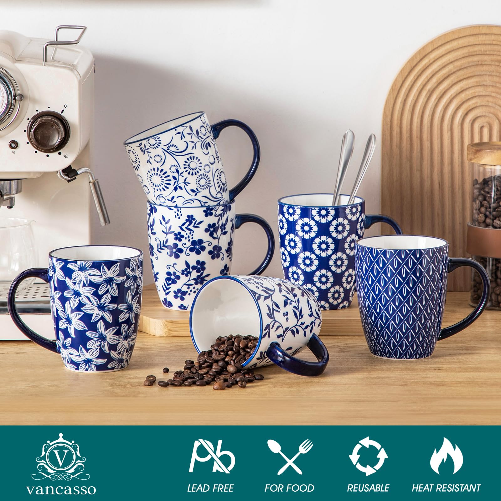 Ergonomic handle and smooth ceramic finish for comfortable, long sipping.