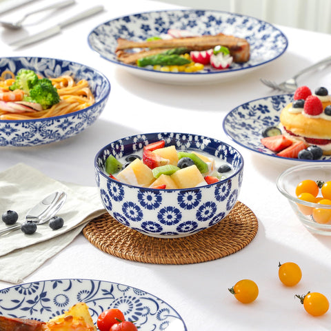 Vancasso Selene blue-white glaze finish adds timeless style
