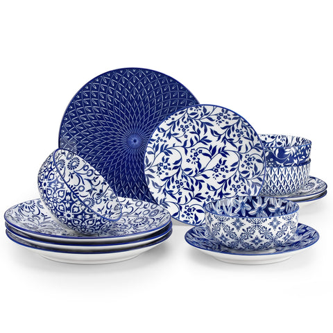 Vancasso Selene cereal bowl in blue pattern for everyday family meals