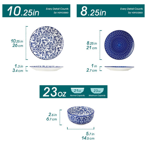 Vancasso Selene dinner plate blue glaze for elegant dining
