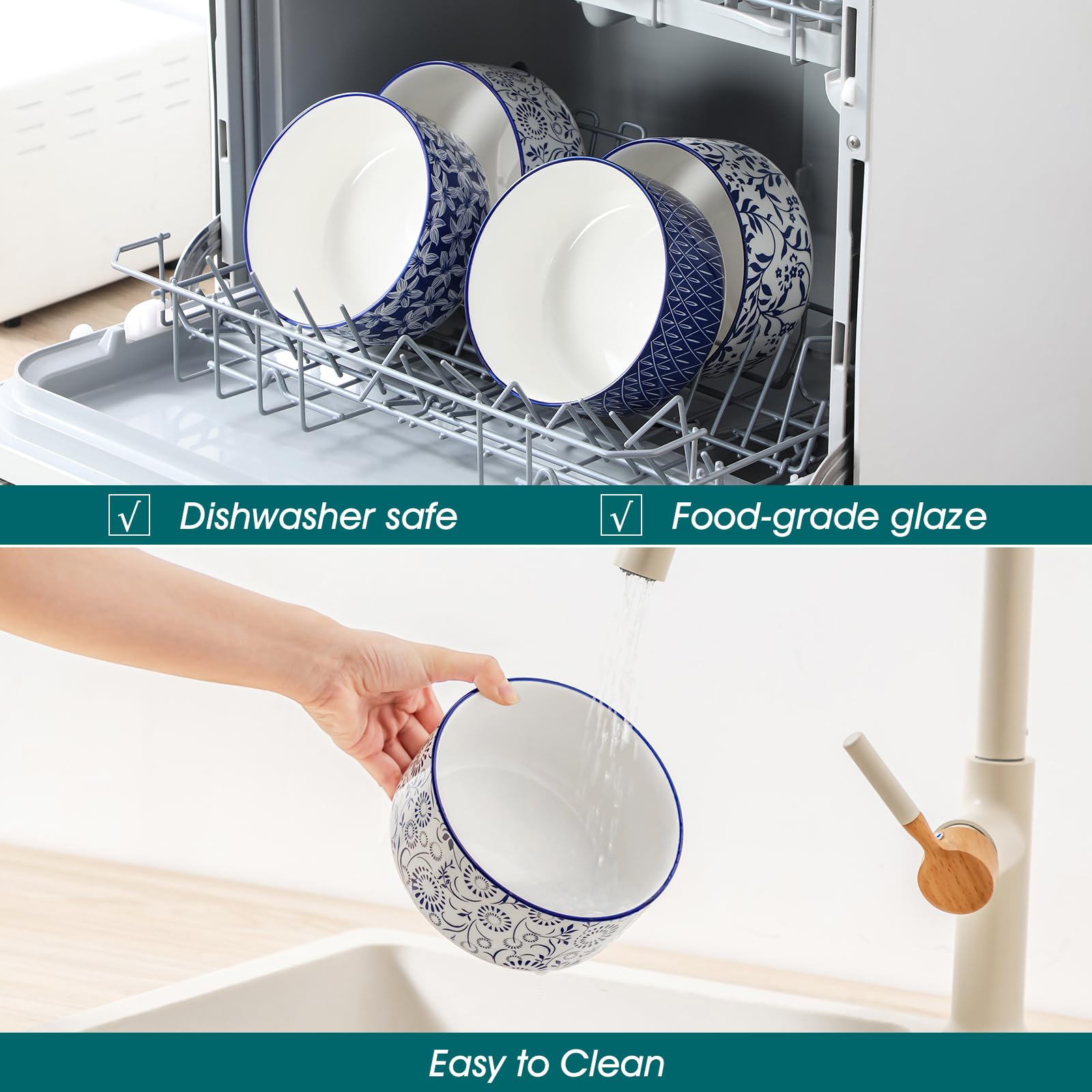 Vancasso SELENE dishwasher-safe bowls simplify cleaning after meals.