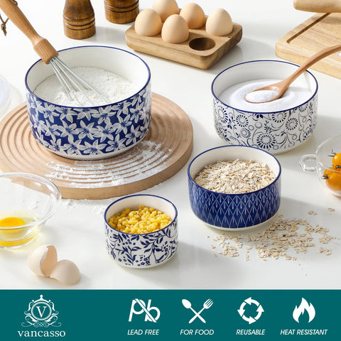 Vancasso Selene dishwasher-safe ceramic bowls easy to clean.