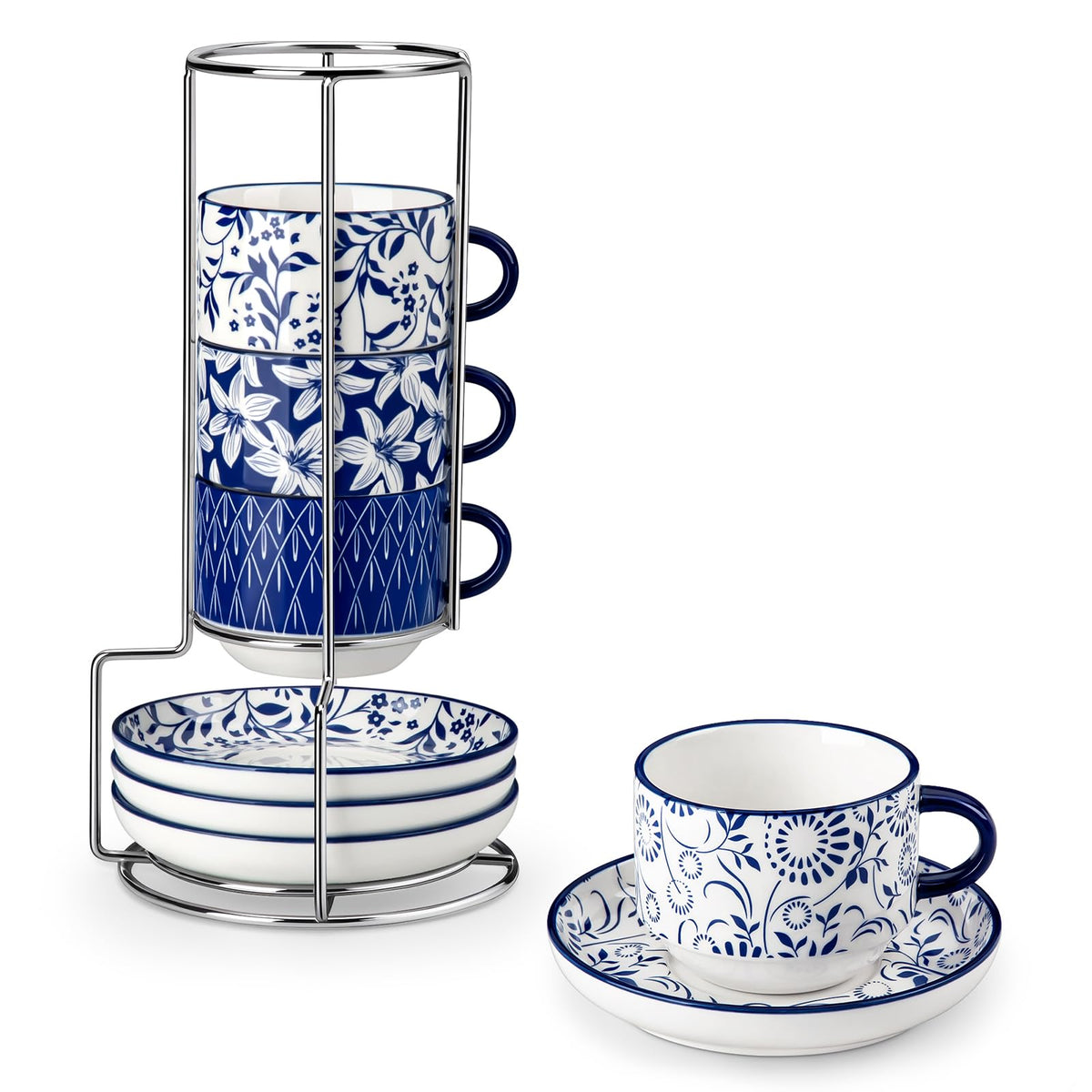 Vancasso Selene espresso cups 4pc set for refined coffee moments.
