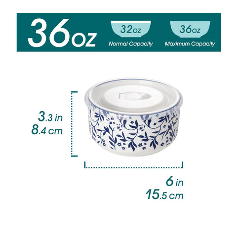 Vancasso SELENE bowls with lids closeup showing airtight seal for freshness.